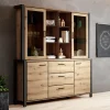 Garnero Arredamenti Credenze Moderne-Mobile credenza alta 180x200h cm quercia nero opaco Neive