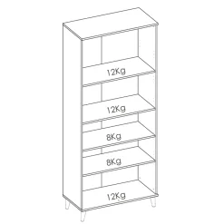 Garnero Arredamenti Scaffali E Dispense-Mobile cucina 80x191h cm 4 ante bianco opaco rovere naturale Penny