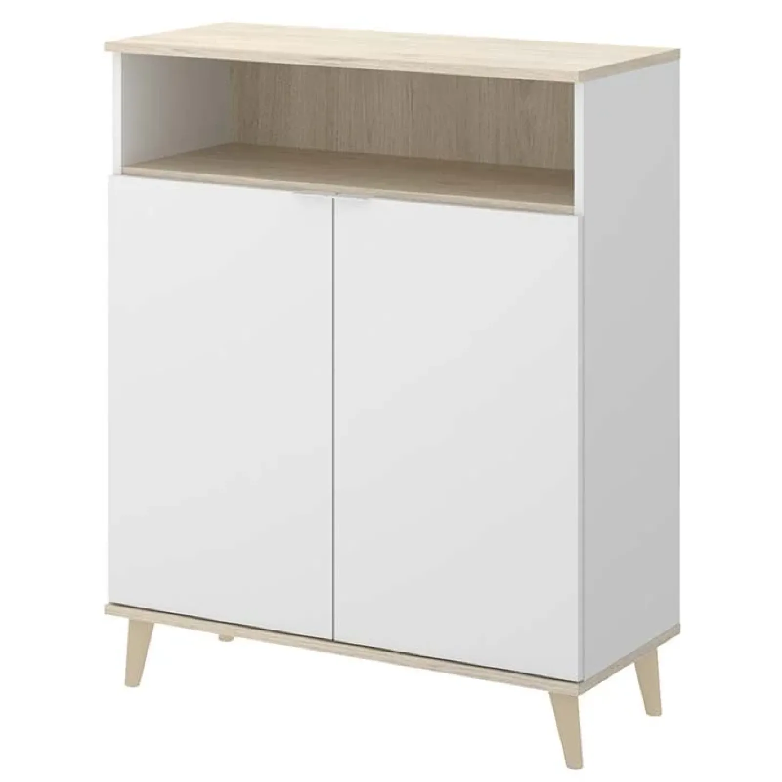 Garnero Arredamenti Scaffali E Dispense-Mobile cucina 80x102h cm 2 ante bianco opaco rovere naturale Penny