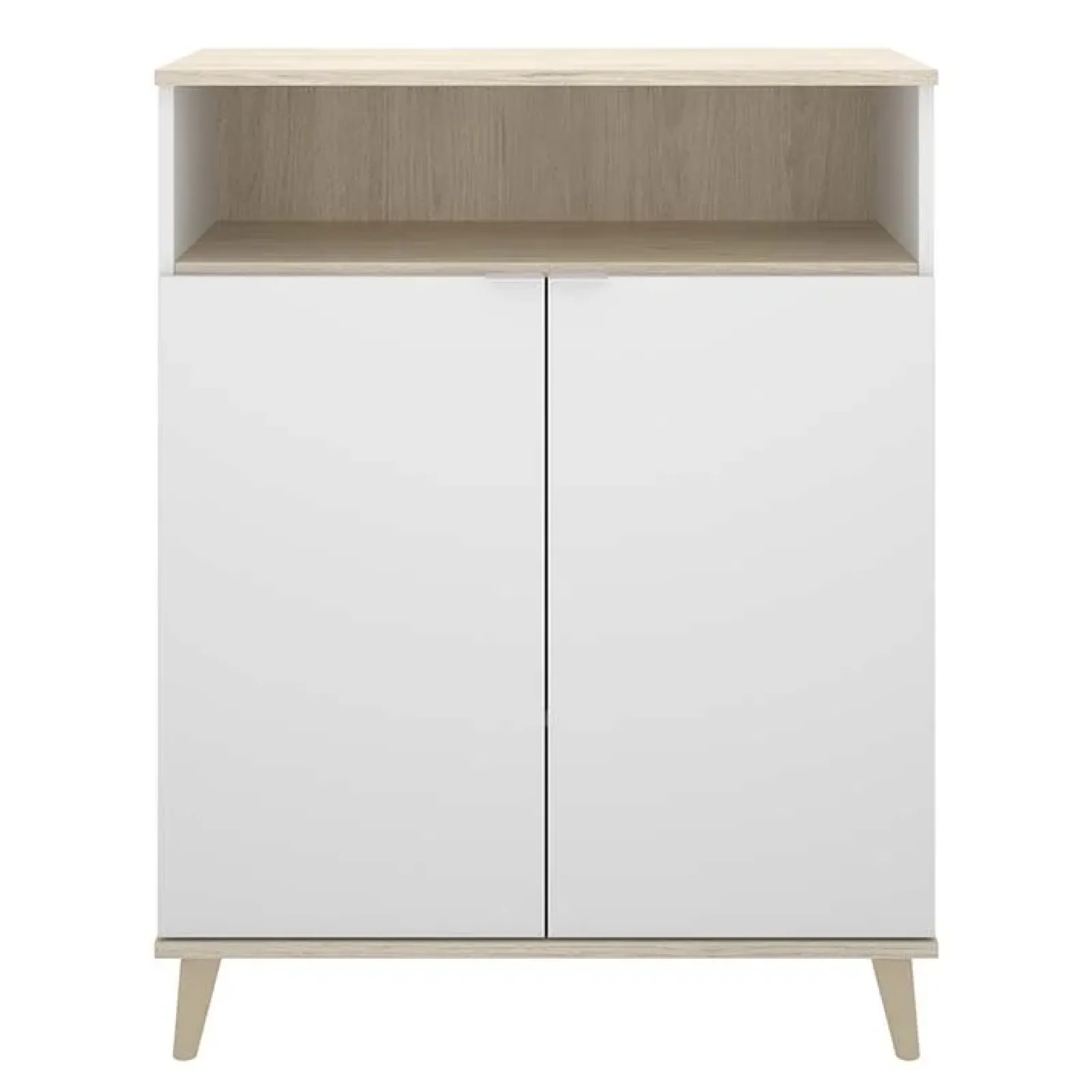 Garnero Arredamenti Scaffali E Dispense-Mobile cucina 80x102h cm 2 ante bianco opaco rovere naturale Penny