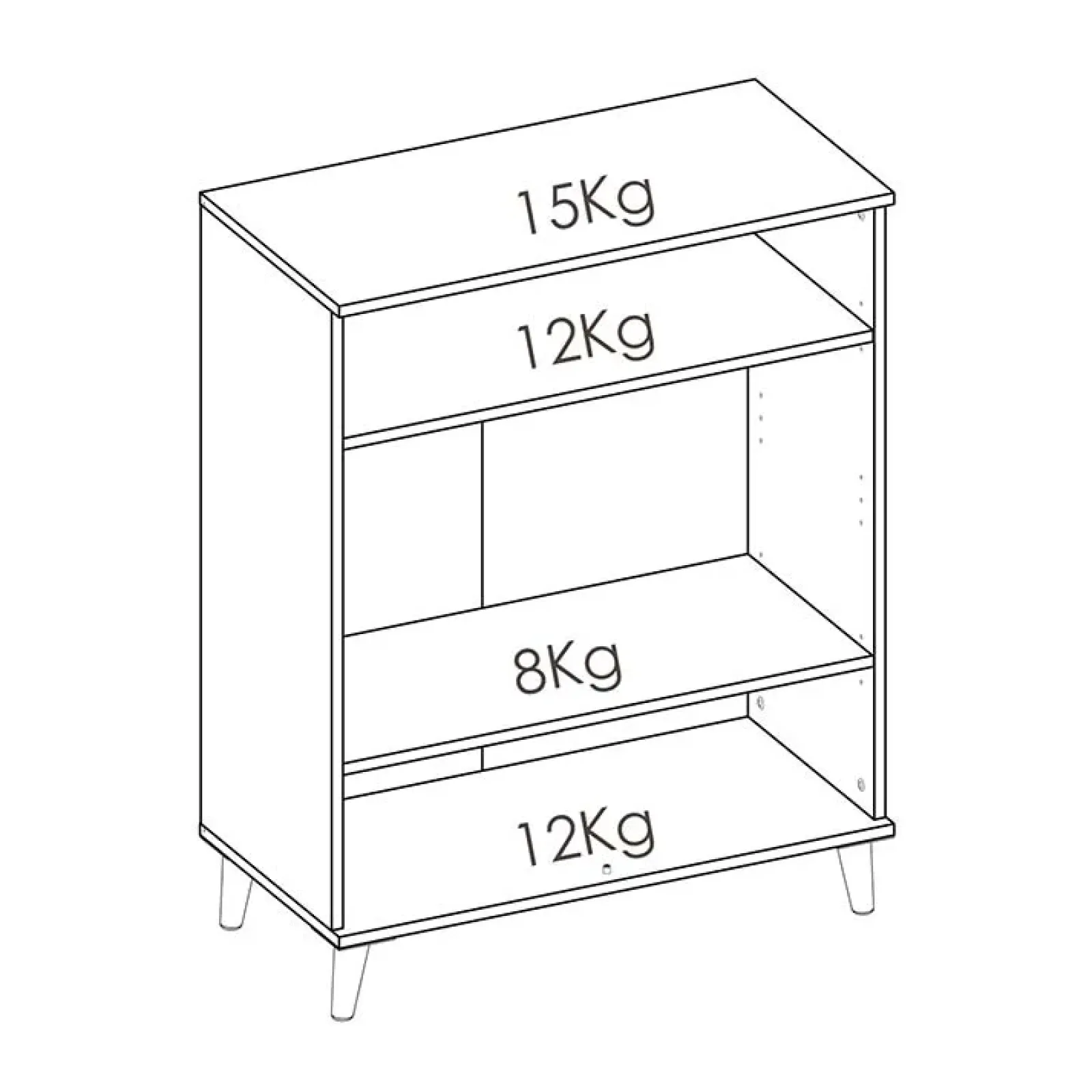 Garnero Arredamenti Scaffali E Dispense-Mobile cucina 80x102h cm 2 ante bianco opaco rovere naturale Penny