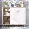 Garnero Arredamenti Scaffali E Dispense-Mobile cucina 120x102h cm bianco opaco rovere da cucina moderno Penny