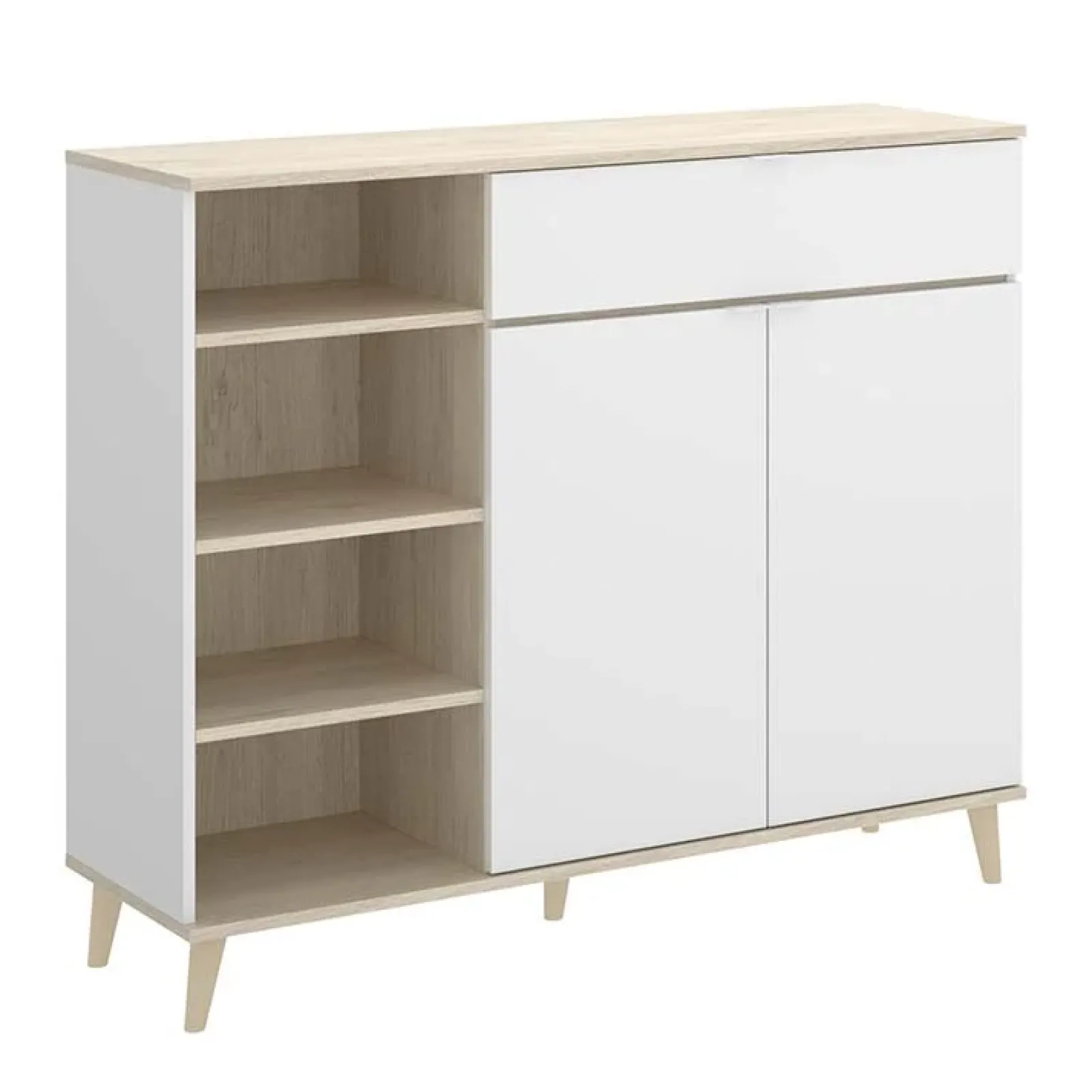 Garnero Arredamenti Scaffali E Dispense-Mobile cucina 120x102h cm bianco opaco rovere da cucina moderno Penny