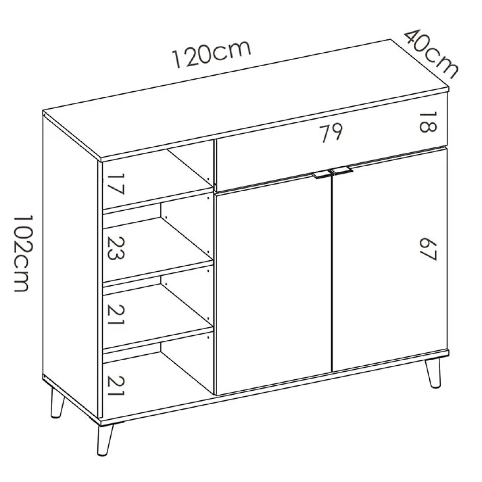 Garnero Arredamenti Scaffali E Dispense-Mobile cucina 120x102h cm bianco opaco rovere da cucina moderno Penny