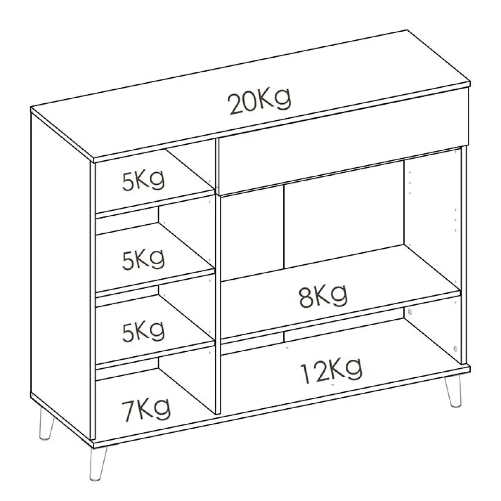 Garnero Arredamenti Scaffali E Dispense-Mobile cucina 120x102h cm bianco opaco rovere da cucina moderno Penny