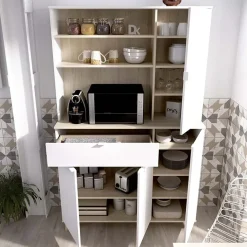 Garnero Arredamenti Scaffali E Dispense-Mobile da cucina 120x191h cm 4 ante 1 cassetto bianco rovere Penny