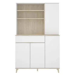 Garnero Arredamenti Scaffali E Dispense-Mobile da cucina 120x191h cm 4 ante 1 cassetto bianco rovere Penny