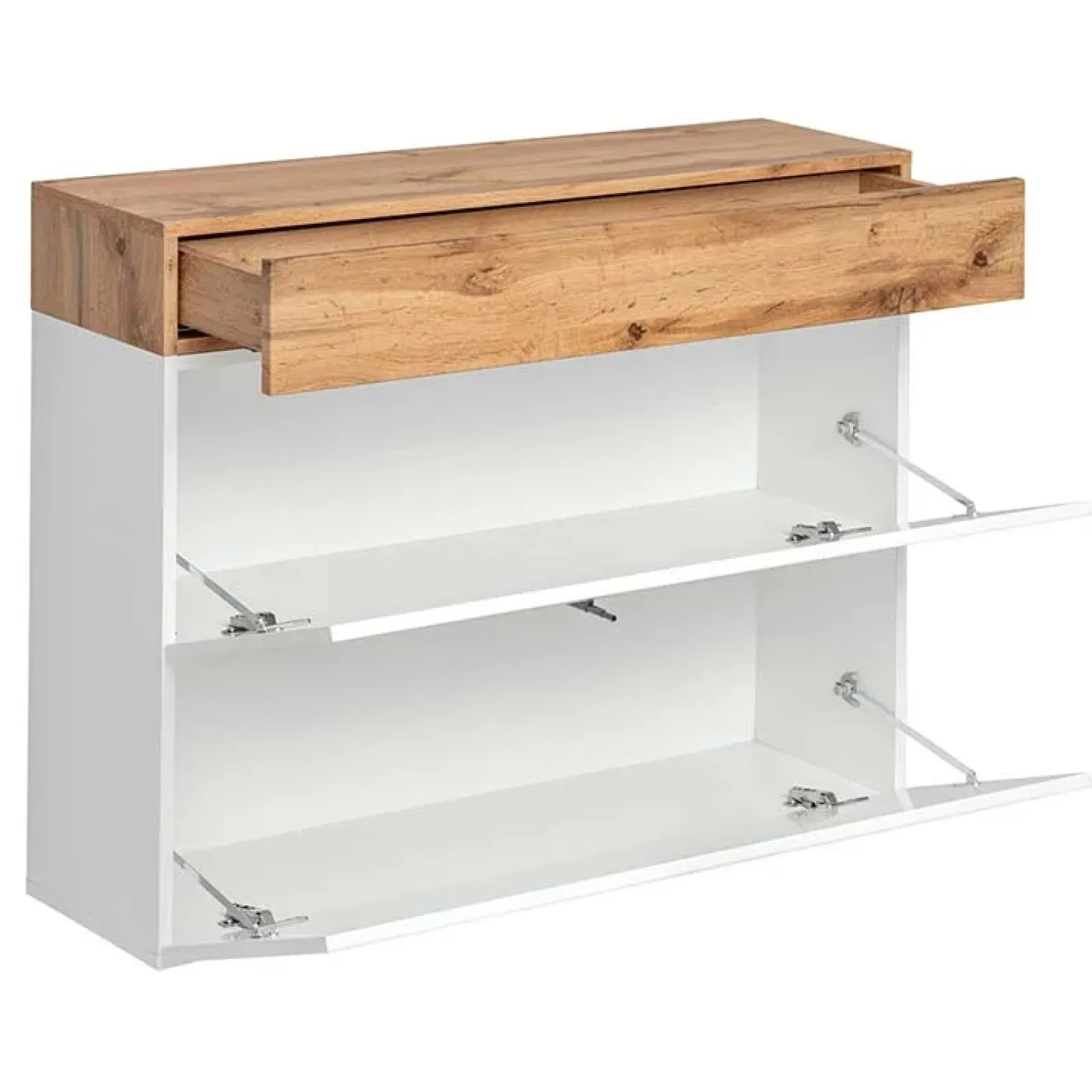 Garnero Arredamenti Mobili Ingresso Sospesi|Mobili Ingresso-Mobile ingresso sospeso 100x180h cm bianco opaco rovere Dante 5 Gihome®