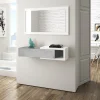 Garnero Arredamenti Mobili Ingresso Sospesi|Mobili Ingresso-Mobile ingresso sospeso 95x99h cm con specchio bianco opaco cemento Mercury