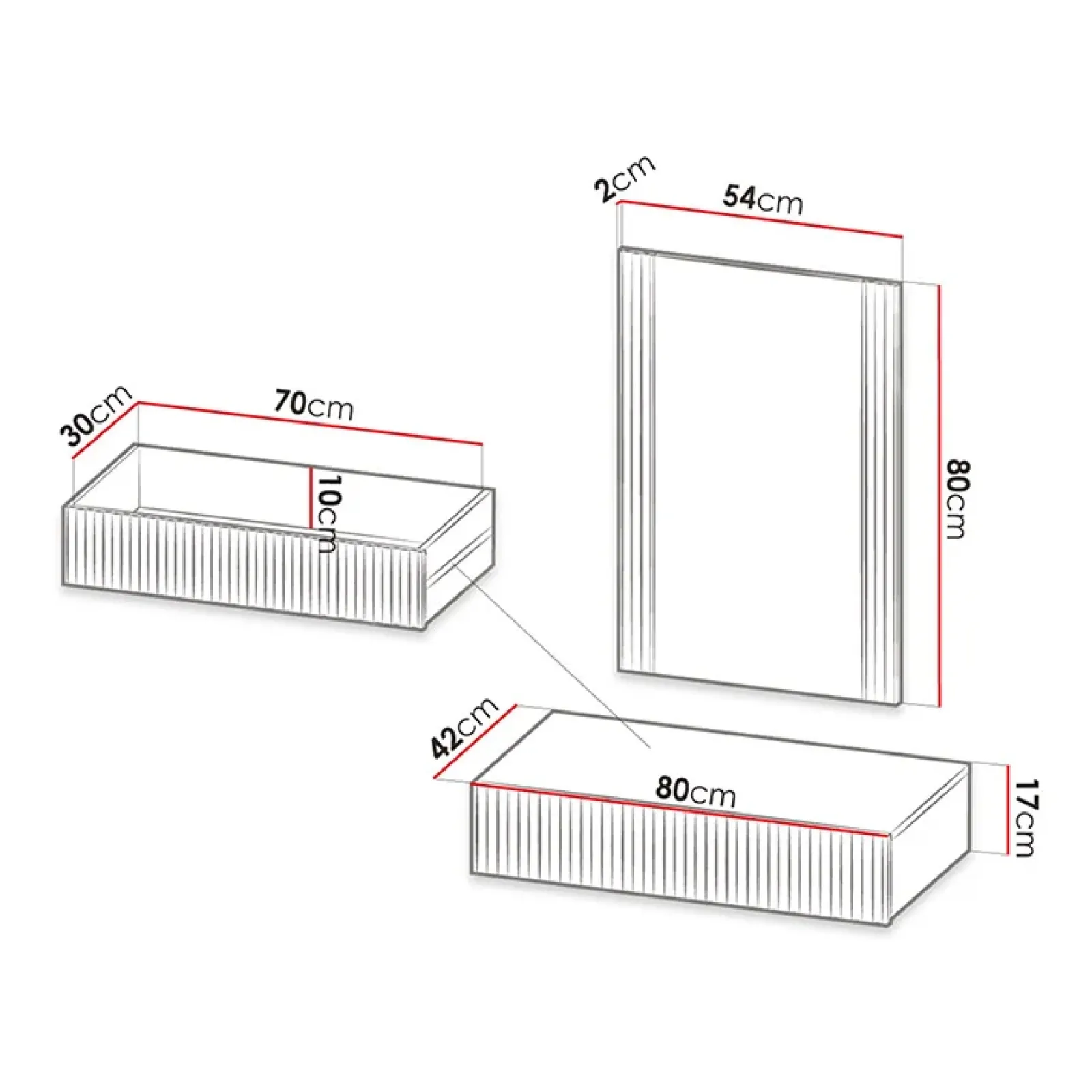 Garnero Arredamenti Mobili Ingresso Sospesi|Mobili Ingresso-Mobile ingresso sospeso 80x97h cm con specchio cannettato Essence Quercia