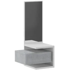 Garnero Arredamenti Mobili Ingresso Sospesi|Mobili Ingresso-Mobile ingresso sospeso 43x90h cm bianco frassinato e cemento Cliff