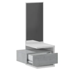 Garnero Arredamenti Mobili Ingresso Sospesi|Mobili Ingresso-Mobile ingresso sospeso 43x90h cm bianco frassinato e cemento Cliff