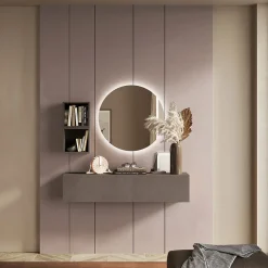 Garnero Arredamenti Mobili Ingresso Sospesi|Mobili Ingresso-Mobile ingresso sospeso 138x140h cm 1 anta 2 cubotti  marrone Sunset 57 Bronzo