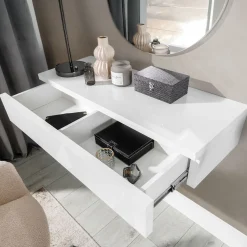 Garnero Arredamenti Mobili Ingresso Sospesi|Mobili Ingresso-Mobile ingresso sospeso 100x20h cm con cassetto bianco Magnolia