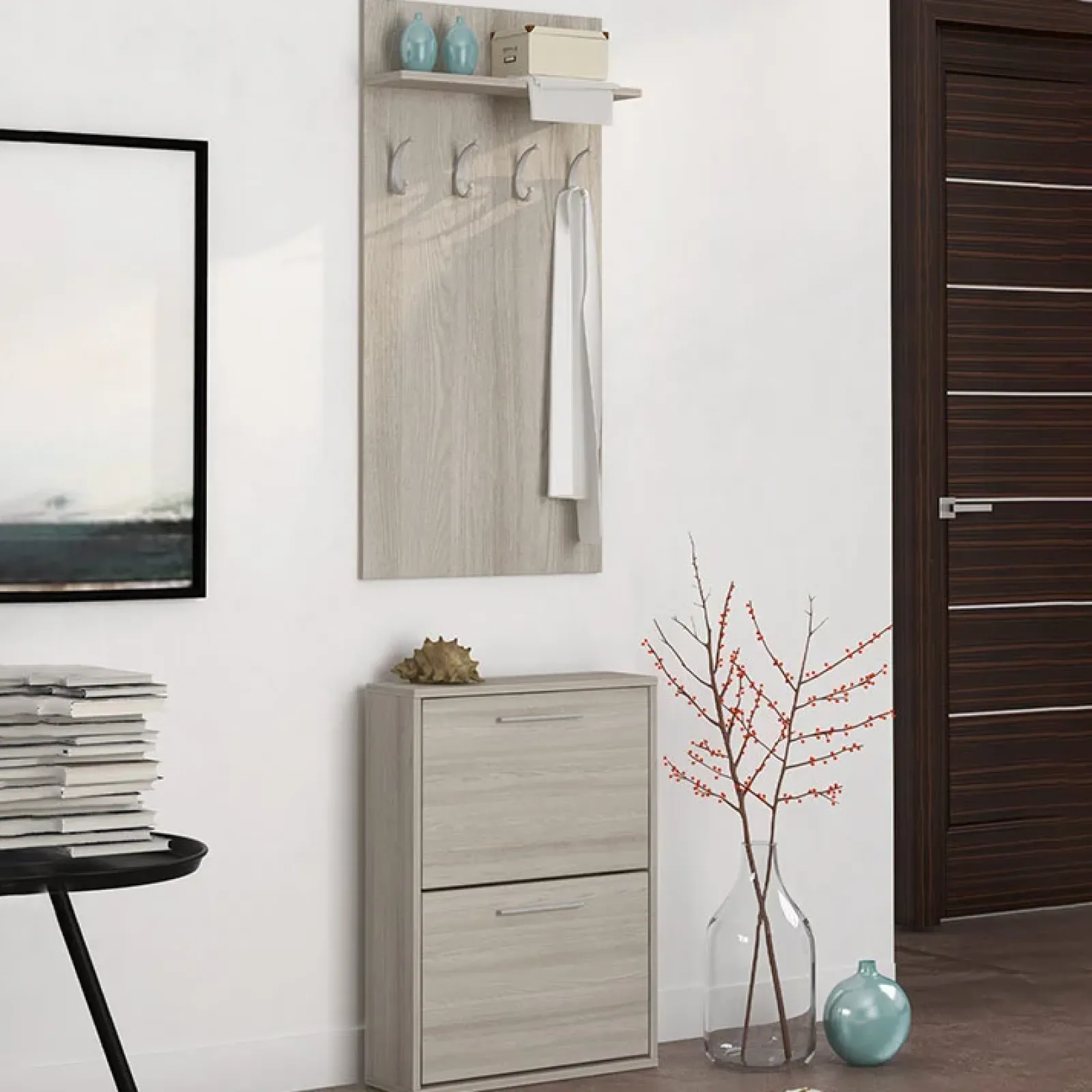 Garnero Arredamenti Mobili Ingresso Appendiabiti|Mobili Ingresso-Mobile ingresso 54x211h cm appendiabiti rovere Colton