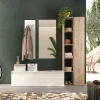 Garnero Arredamenti Mobili Ingresso Appendiabiti|Mobili Ingresso-Mobile ingresso 194x186h cm bianco lucido rovere chiaro Sunset 108