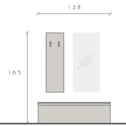 Garnero Arredamenti Mobili Ingresso Appendiabiti|Mobili Ingresso-Mobile ingresso 138x165h cm bianco lucido Sunset 109