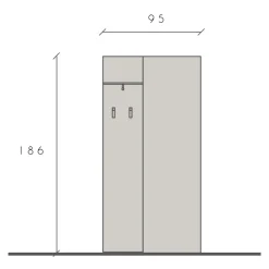 Garnero Arredamenti Mobili Ingresso Appendiabiti|Mobili Ingresso-Mobile ingresso 95x186h cm bianco lucido Sunset 110