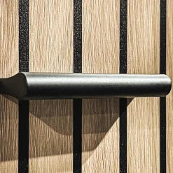 Garnero Arredamenti Mobili Ingresso Appendiabiti|Mobili Ingresso-Mobile ingresso 120x203h cm con specchio rovere antracite stampa a righe San Francisco Gihome® Antracite - Rovere