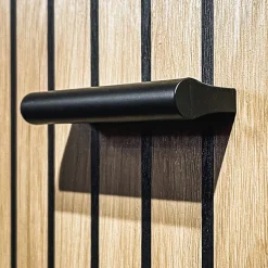 Garnero Arredamenti Mobili Ingresso Appendiabiti|Mobili Ingresso-Mobile ingresso 120x203h cm con specchio rovere antracite stampa a righe San Francisco Gihome® Antracite - Rovere