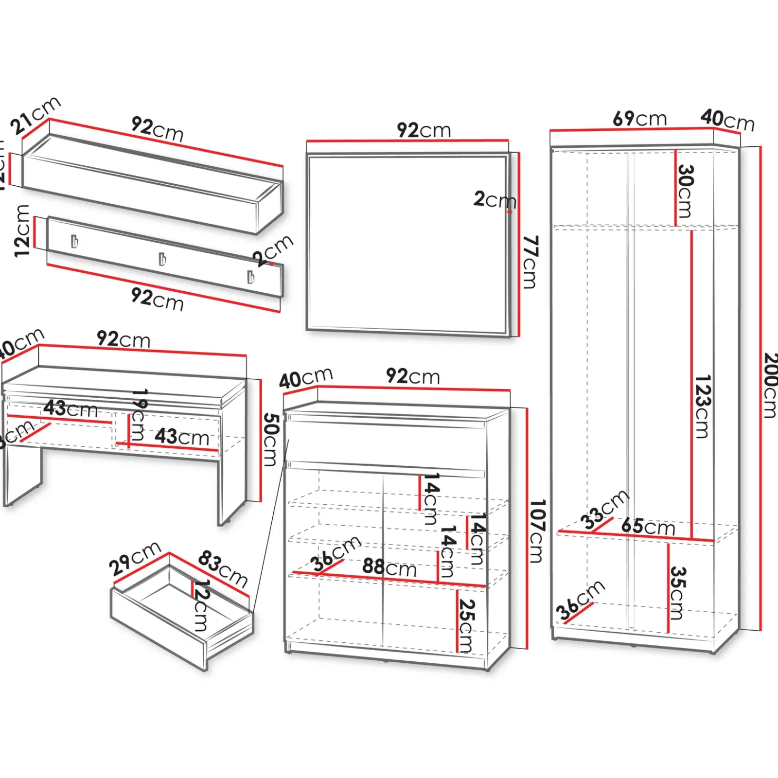 Garnero Arredamenti Mobili Ingresso Appendiabiti|Mobili Ingresso-Mobile ingresso 300x200h cm con specchio appendiabiti armadio Accent Grigio