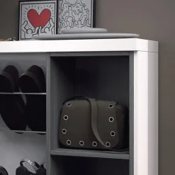 Garnero Arredamenti Mobili Ingresso-Mobile ingresso 79x108h cm con specchio bianco lucido grigio Alf