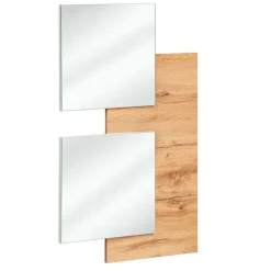Garnero Arredamenti Mobili Ingresso Sospesi|Mobili Ingresso-Mobile ingresso 100x170h cm con specchio rovere bianco Dante 1 Gihome®
