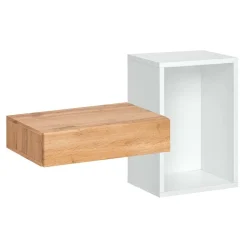 Garnero Arredamenti Mobili Ingresso Sospesi|Mobili Ingresso-Mobile ingresso 100x170h cm con specchio rovere bianco Dante 1 Gihome®