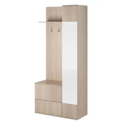 Garnero Arredamenti Mobili Ingresso Appendiabiti|Mobili Ingresso-Mobile ingresso 90x195h cm con specchio Rak Gihome® Rovere