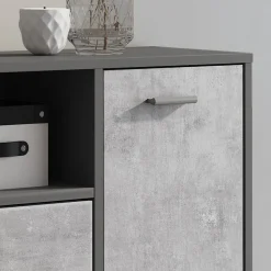 Garnero Arredamenti Scarpiere E Cassepanche|Scarpiere-Mobile ingresso 92x94h cm con scarpiera grafite cemento Mars