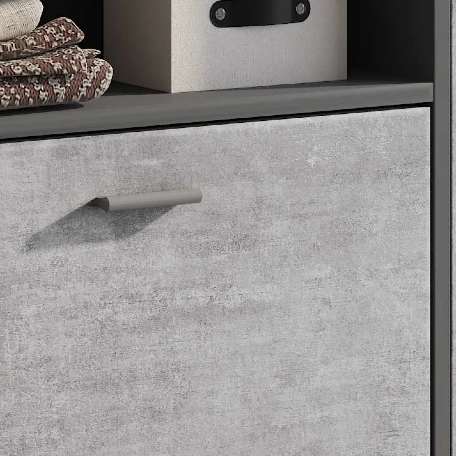 Garnero Arredamenti Scarpiere E Cassepanche|Scarpiere-Mobile ingresso 92x94h cm con scarpiera grafite cemento Mars