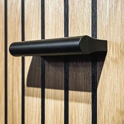 Garnero Arredamenti Mobili Ingresso Appendiabiti|Mobili Ingresso-Mobile ingresso 180x203h cm con specchio moderno rovere antracite stampa a righe New York Gihome® Antracite - Rovere