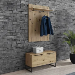 Garnero Arredamenti Mobili Ingresso Appendiabiti|Mobili Ingresso-Mobile ingresso 98x200h cm design moderno rovere Rustic