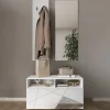 Garnero Arredamenti Mobili Ingresso Appendiabiti|Mobili Ingresso-Mobile ingresso 91x189h cm design moderno bianco lucido specchio Olimpo