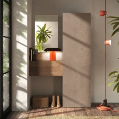 Garnero Arredamenti Mobili Ingresso Appendiabiti|Mobili Ingresso-Mobile ingresso 123x186h cm marrone rovere scuro Sunset 100