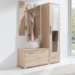 Garnero Arredamenti Mobili Ingresso Appendiabiti|Mobili Ingresso-Mobile ingresso 140x193h cm moderno rovere Clarissa 1 Gihome®