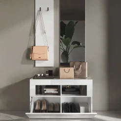 Garnero Arredamenti Mobili Ingresso Appendiabiti|Mobili Ingresso-Mobile ingresso 91x174h cm moderno bianco lucido Eternity