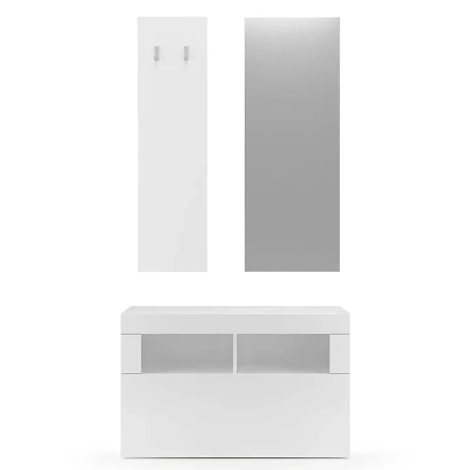 Garnero Arredamenti Mobili Ingresso Appendiabiti|Mobili Ingresso-Mobile ingresso 91x174h cm moderno bianco lucido Eternity