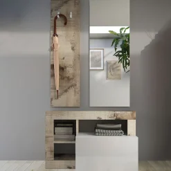 Garnero Arredamenti Mobili Ingresso Appendiabiti|Mobili Ingresso-Mobile ingresso 91x173h cm moderno bianco lucido pero Invictus