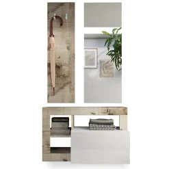 Garnero Arredamenti Mobili Ingresso Appendiabiti|Mobili Ingresso-Mobile ingresso 91x173h cm moderno bianco lucido pero Invictus