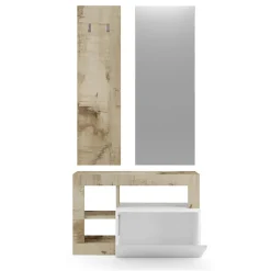 Garnero Arredamenti Mobili Ingresso Appendiabiti|Mobili Ingresso-Mobile ingresso 91x173h cm moderno bianco lucido pero Invictus