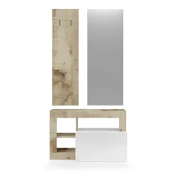 Garnero Arredamenti Mobili Ingresso Appendiabiti|Mobili Ingresso-Mobile ingresso 91x173h cm moderno bianco lucido pero Invictus