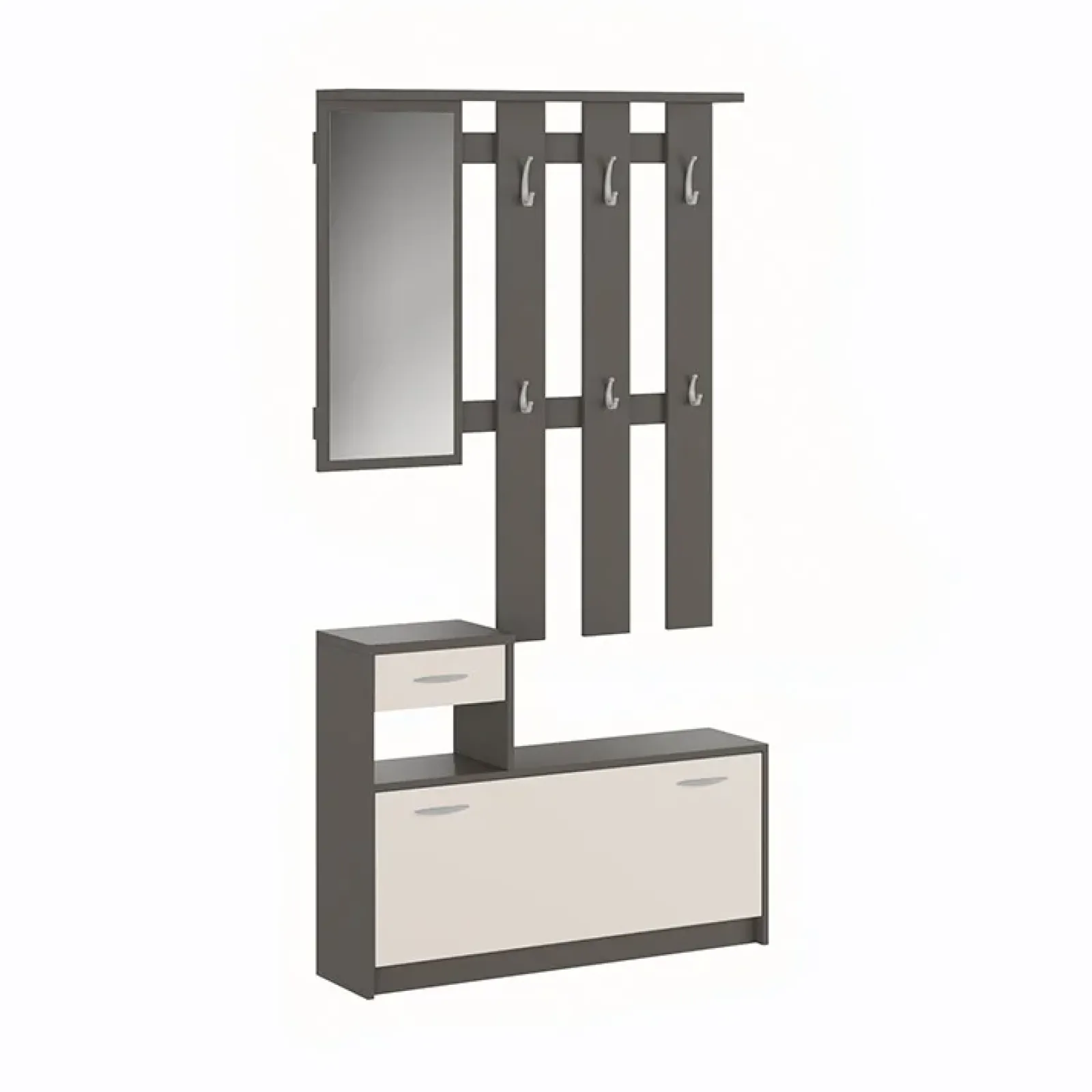 Garnero Arredamenti Mobili Ingresso Appendiabiti|Mobili Ingresso-Mobile ingresso 100x190h cm moderno grigio beige Thomas Beige - Grigio