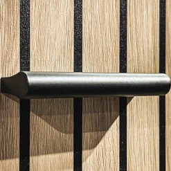 Garnero Arredamenti Mobili Ingresso Appendiabiti|Mobili Ingresso-Mobile ingresso 90x203h cm moderno rovere antracite stampa a righe Arizona Gihome® Antracite - Rovere