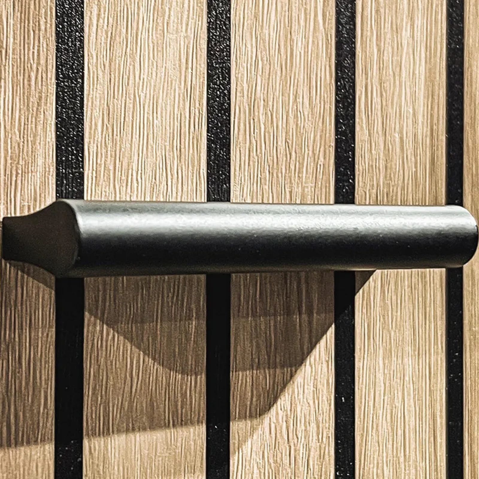 Garnero Arredamenti Mobili Ingresso Appendiabiti|Mobili Ingresso-Mobile ingresso 90x203h cm moderno rovere antracite stampa a righe Arizona Gihome® Antracite - Rovere