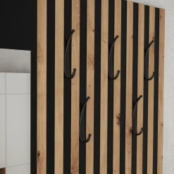 Garnero Arredamenti Mobili Ingresso Appendiabiti|Mobili Ingresso-Mobile ingresso 172x205h cm rovere rustico giallo Welly 3 Rovere Rustico - Senape