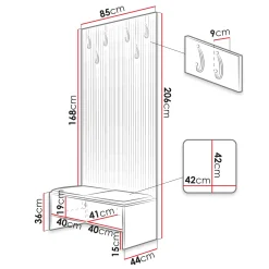 Garnero Arredamenti Mobili Ingresso Appendiabiti|Mobili Ingresso-Mobile ingresso 85x206h cm rovere rustico rosa Welly 2