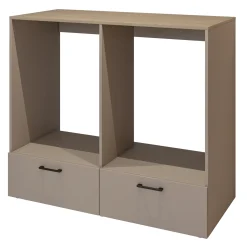 Garnero Arredamenti Mobili Lavanderia-Mobile lavatrice e asciugatrice 132x117h cm con cassettone beige Wave