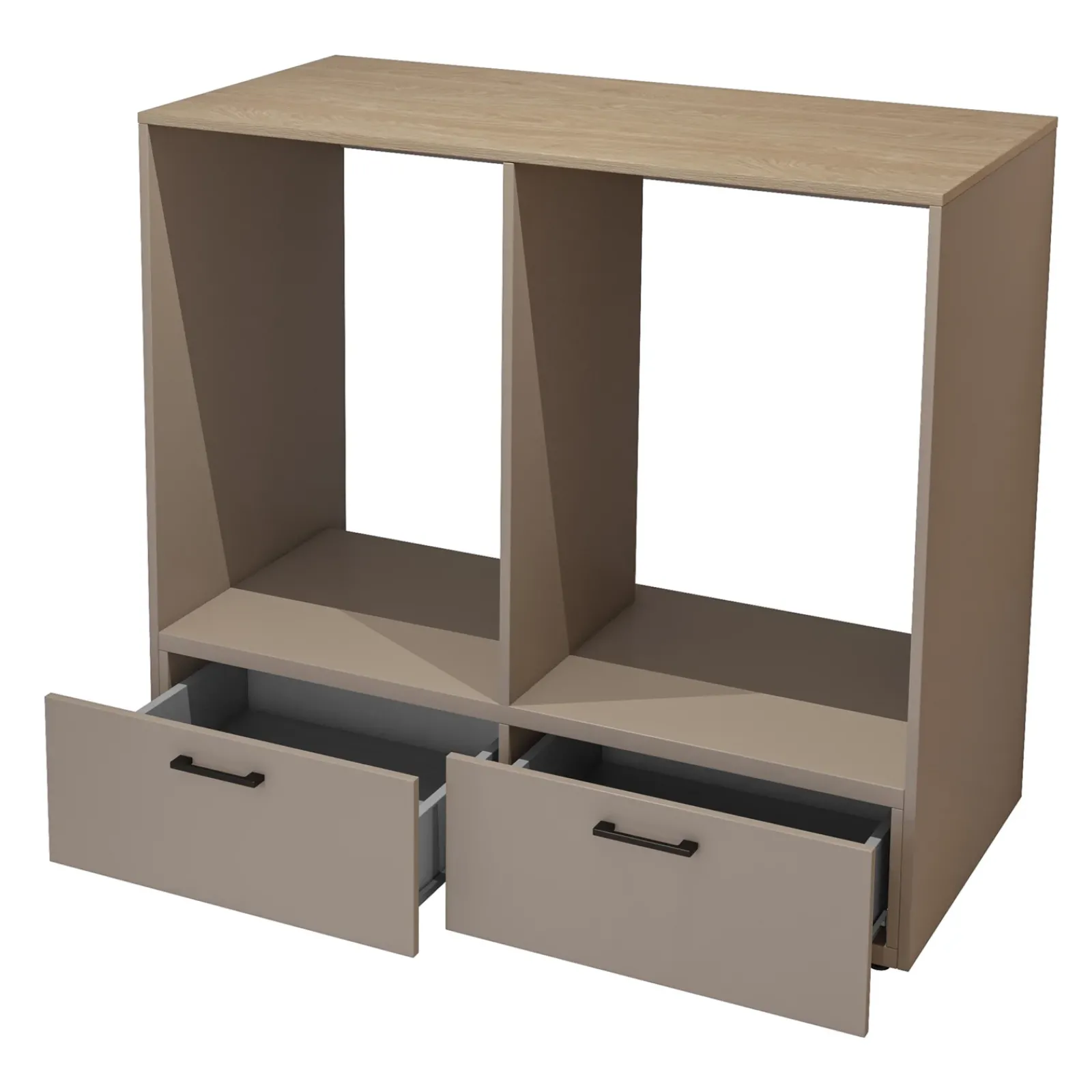 Garnero Arredamenti Mobili Lavanderia-Mobile lavatrice e asciugatrice 132x117h cm con cassettone beige Wave