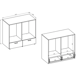 Garnero Arredamenti Mobili Lavanderia-Mobile lavatrice e asciugatrice 172x197h cm con colonna beige Wave